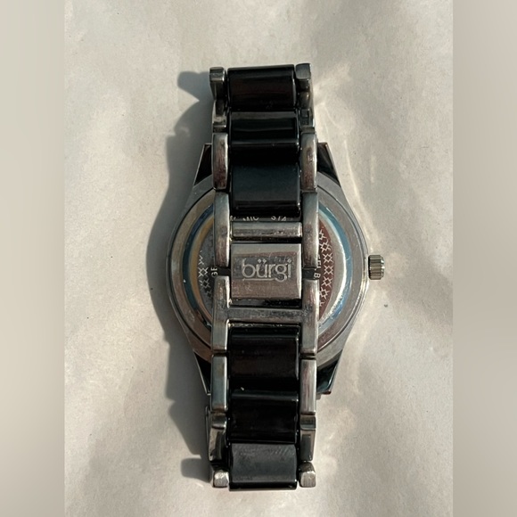 BURGI One of a kind black watch with crystal accents! Brand new, never used! - Picture 7 of 7